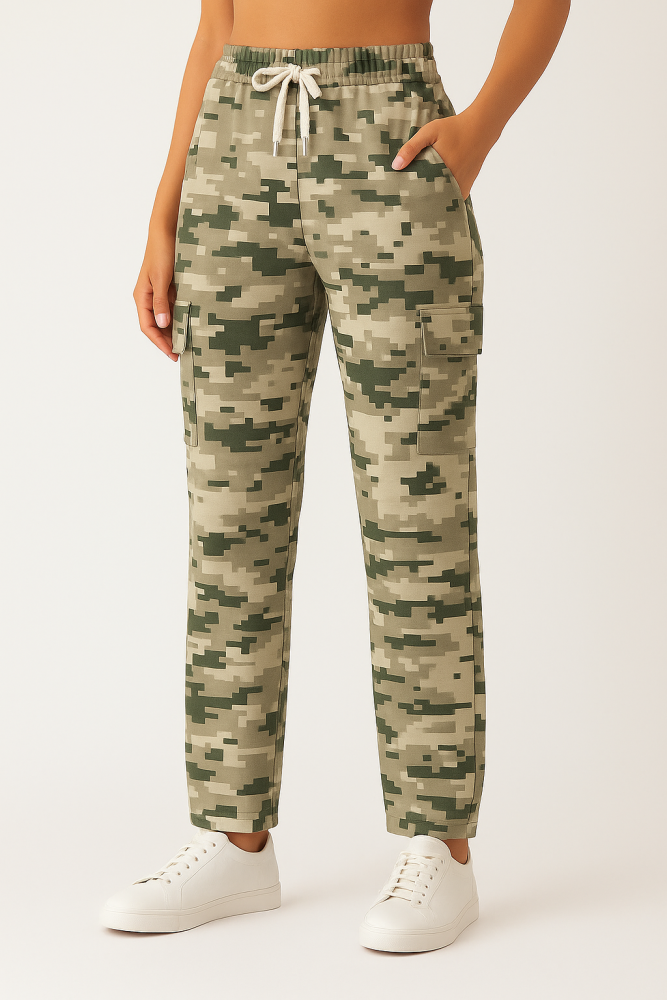 Women slim fit digi cargo pant