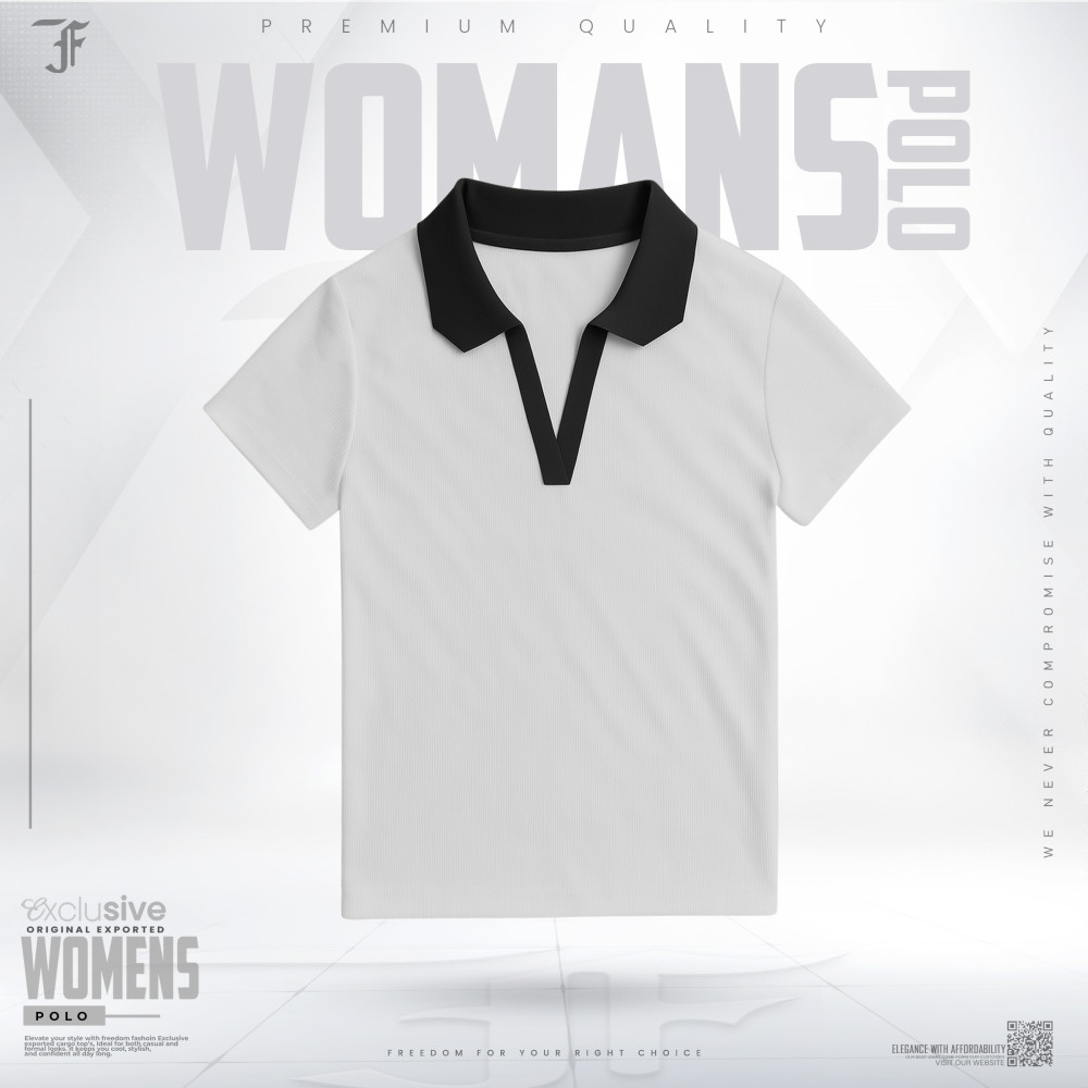 Women croptop why dew polo t-shirt (Black)