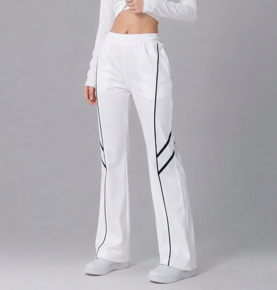 Wide high-waist Trouser white