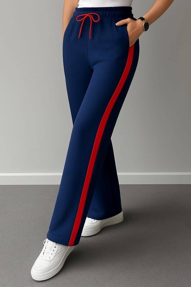 Blue and red stripe pant